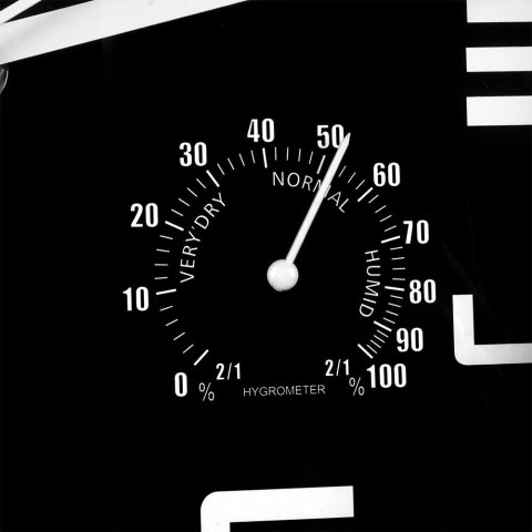 Zegar ścienny na ścianę czarny z termometrem higrometrem 25cm VILDE 569613-C