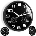 Zegar ścienny na ścianę czarny z termometrem higrometrem 25cm VILDE 569613-C