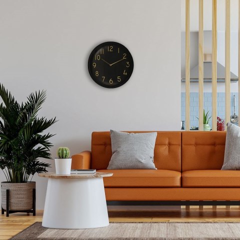 Zegar ścienny na ścianę czarny złoty 37cm VILDE 569271