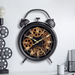 Zegar ścienny na ścianę czarny złoty budzik 38x30cm VILDE 569608