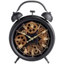 Zegar ścienny na ścianę czarny złoty budzik 38x30cm VILDE 569608
