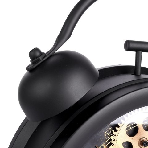 Zegar ścienny na ścianę czarny złoty budzik 38x30cm VILDE 569608