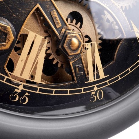 Zegar ścienny na ścianę czarny złoty budzik 38x30cm VILDE 569608