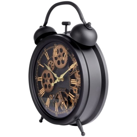 Zegar ścienny na ścianę czarny złoty budzik 38x30cm VILDE 569608