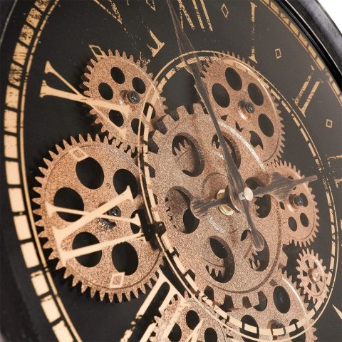 Zegar ścienny na ścianę czarny złoty ruchome koła zębate 35cm VILDE 569260