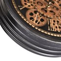 Zegar ścienny na ścianę czarny złoty ruchome koła zębate 35cm VILDE 569260