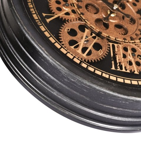 Zegar ścienny na ścianę czarny złoty ruchome koła zębate 35cm VILDE 569260