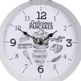 Zegar ścienny na ścianę metalowy biały patelnia HOME STYLING COLLECTION 832108-B