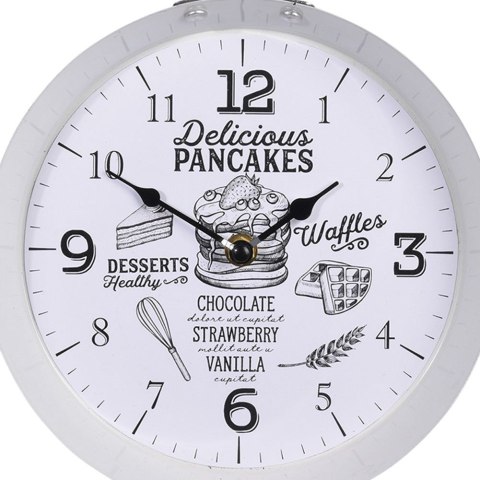 Zegar ścienny na ścianę metalowy biały patelnia HOME STYLING COLLECTION 832108-B