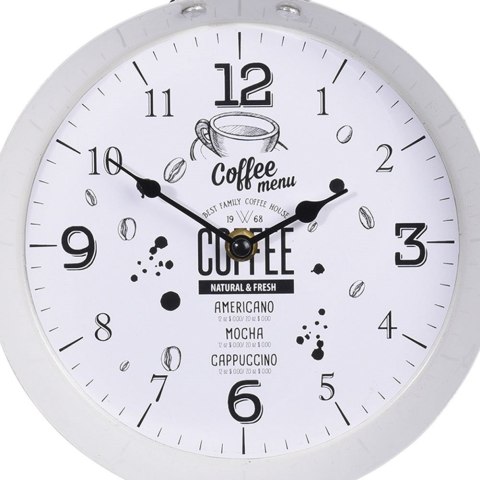 Zegar ścienny na ścianę metalowy biały patelnia HOME STYLING COLLECTION 832108-B