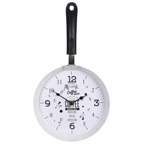 Zegar ścienny na ścianę metalowy biały patelnia HOME STYLING COLLECTION 832108-B
