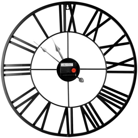 Zegar ścienny na ścianę metalowy czarny 45cm VILDE 569569