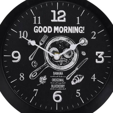 Zegar ścienny na ścianę metalowy czarny patelnia HOME STYLING COLLECTION 832108-C
