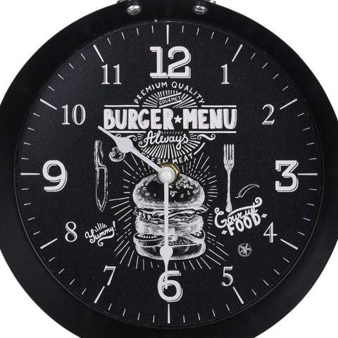 Zegar ścienny na ścianę metalowy czarny patelnia HOME STYLING COLLECTION 832108-C
