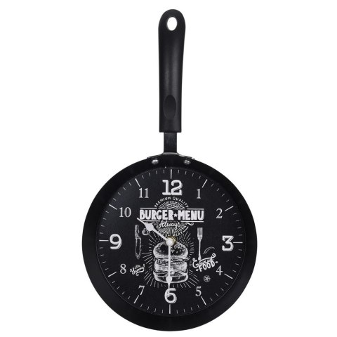 Zegar ścienny na ścianę metalowy czarny patelnia HOME STYLING COLLECTION 832108-C