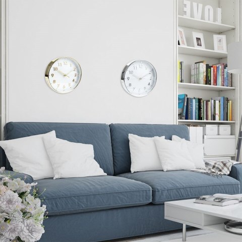 Zegar ścienny na ścianę srebrny 20cm VILDE 569370-S