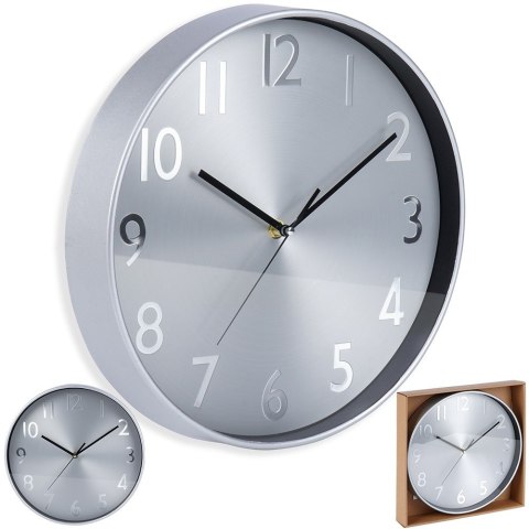 Zegar ścienny na ścianę srebrny 30cm VILDE 569887-S