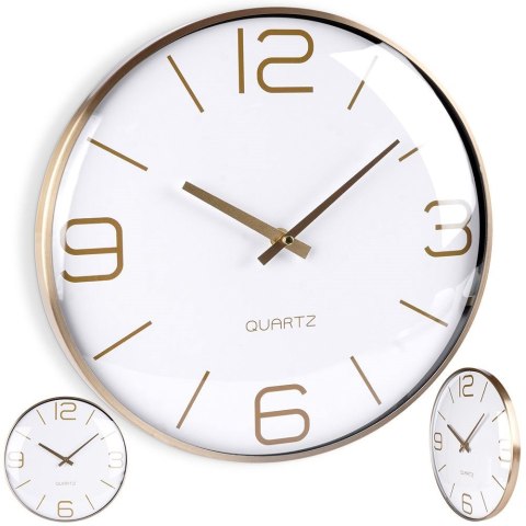 Zegar ścienny na ścianę złoty biały 30cm VILDE 569610-B