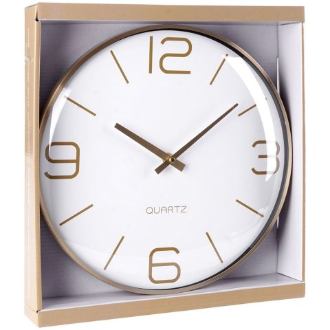 Zegar ścienny na ścianę złoty biały 30cm VILDE 569610-B