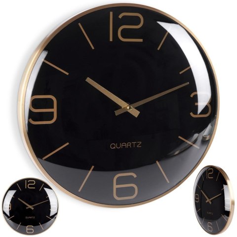 Zegar ścienny na ścianę złoty czarny 30cm VILDE 569610-C