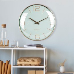 Zegar ścienny na ścianę złoty miętowy 30cm VILDE 569610-Z