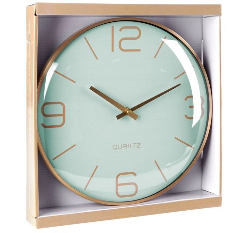 Zegar ścienny na ścianę złoty miętowy 30cm VILDE 569610-Z