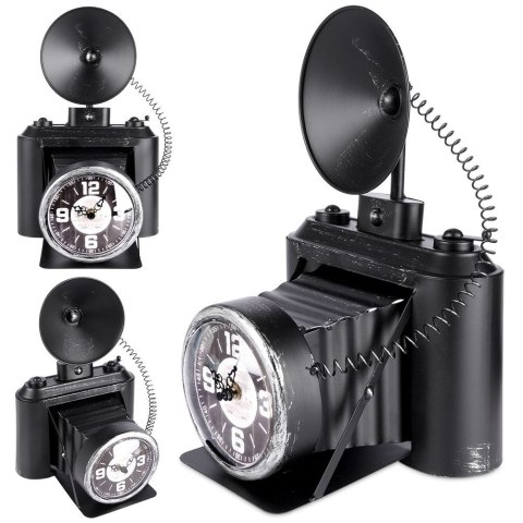 Zegar stołowy metalowy aparat 32cm HOME STYLING COLLECTION 832122