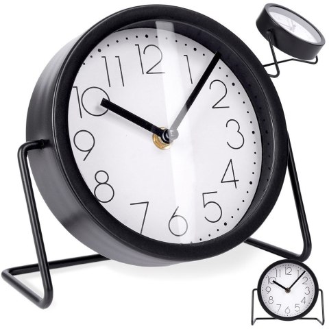 Zegar stołowy metalowy czarny 17.5cm VILDE 569603
