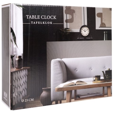 Zegar stołowy metalowy czarny 20.5cm HOME STYLING COLLECTION 569264