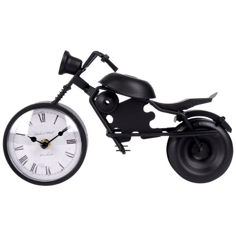 Zegar stołowy metalowy czarny motocykl 30.5cm VILDE 569602