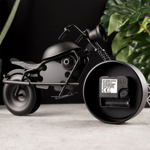 Zegar stołowy metalowy czarny motocykl 30.5cm VILDE 569602