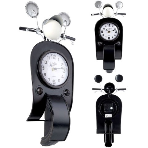 Zegar stołowy metalowy czarny skuter 44.5cm HOME STYLING COLLECTION 569366