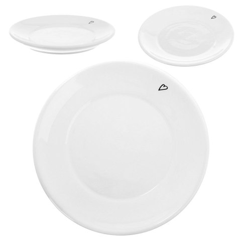 Spodek mały talerzyk ceramiczny biały SERCE 12cm ORION 128476