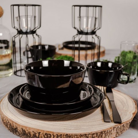 Talerz deserowy ceramiczny czarny 18.5cm MONDEX 139151