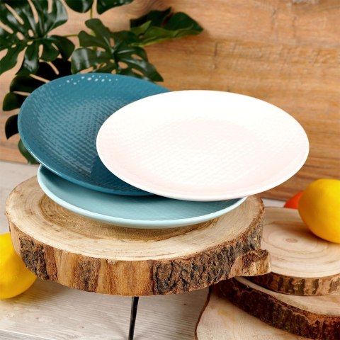 Talerz deserowy ceramiczny niebieski RELIEF 21cm ORION 128439