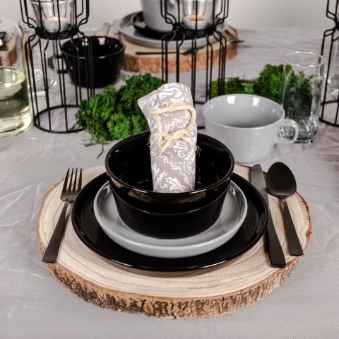 Talerz deserowy ceramiczny szary 19cm MONDEX 139156