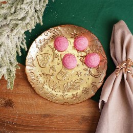 Talerz deserowy szklany złoty 21cm VILDE 139236