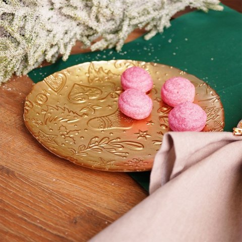 Talerz deserowy szklany złoty 21cm VILDE 139236