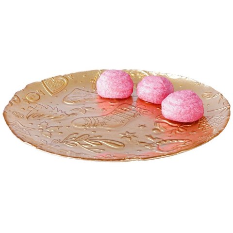 Talerz deserowy szklany złoty 21cm VILDE 139236