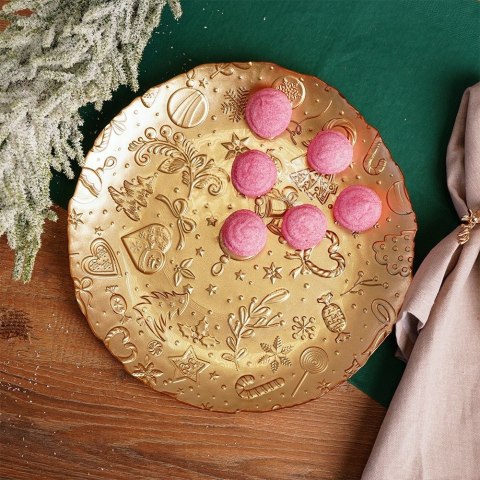 Talerz deserowy szklany złoty 28cm VILDE 139237