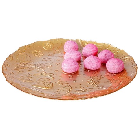 Talerz deserowy szklany złoty 28cm VILDE 139237