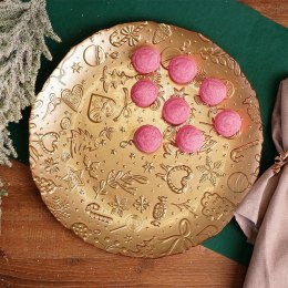 Talerz deserowy szklany złoty 32cm VILDE 139238