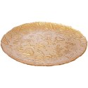 Talerz deserowy szklany złoty 32cm VILDE 139238
