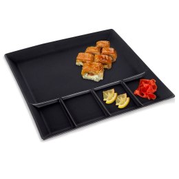 Talerz dzielony porcelanowy czarny 25x25cm HIT 139246