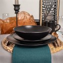 Talerz obiadowy głęboki ceramiczny czarny ALFA 20.5cm 900ml ORION 128467