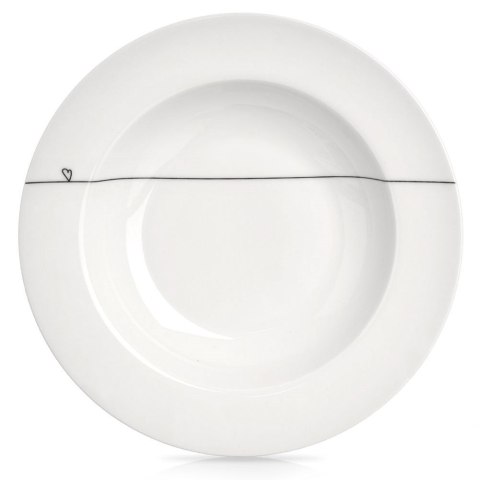 Talerz obiadowy głęboki porcelanowy biały SERCE 22cm 250ml ORION 128474