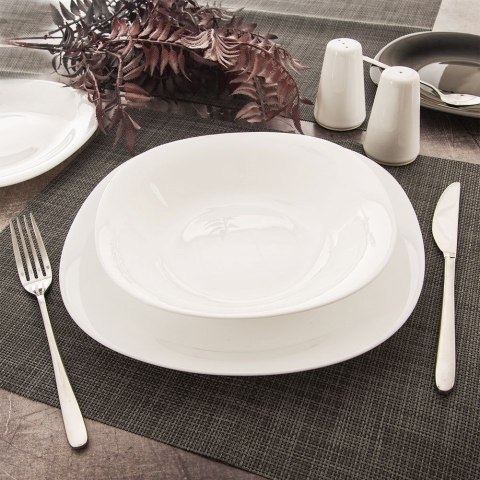 Talerz obiadowy głęboki szklany LUNA 21cm 500ml ORION 129551