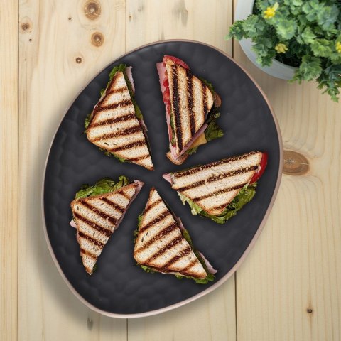 Talerz obiadowy płytki ceramiczny czarny 27cm SIAKI COLLECTION 139061