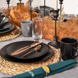 Talerz obiadowy płytki ceramiczny czarny ALFA 27.5cm ORION 128465