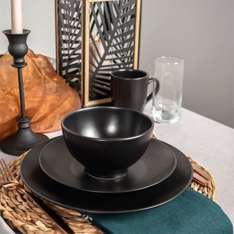 Talerz obiadowy płytki ceramiczny czarny ALFA 27.5cm ORION 128465